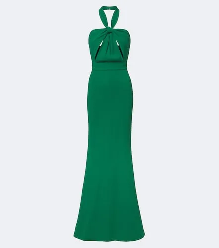 Abito lungo in crêpe con scollo all'americana - Elie Saab - Modalova