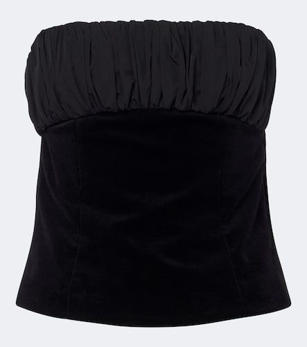 Dean ruched cotton velvet strapless top - Posse - Modalova