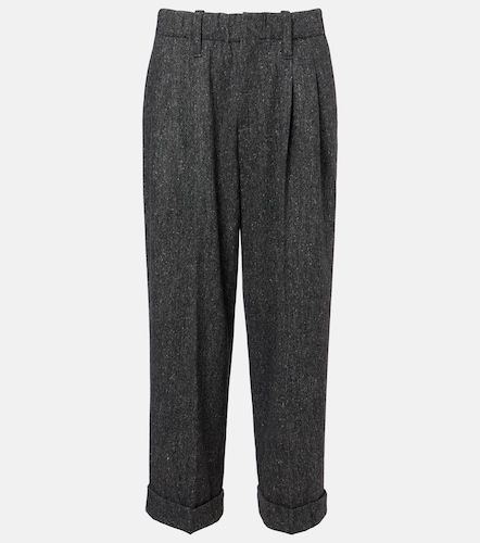 Pleated wool-blend tapered pants - Brunello Cucinelli - Modalova
