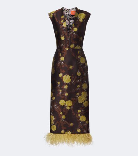 Vestido midi Devon de jacquard con plumas - La DoubleJ - Modalova