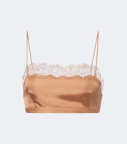 Leiko lace-trimmed silk twill crop top - Ulla Johnson - Modalova