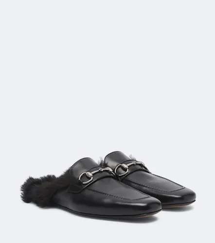 Casanova shearling-lined leather mules - Gucci - Modalova