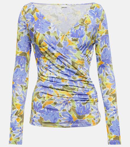 Floral ruched jersey top - Dries Van Noten - Modalova