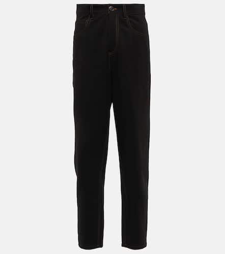 High-rise straight cotton-blend pants - Brunello Cucinelli - Modalova