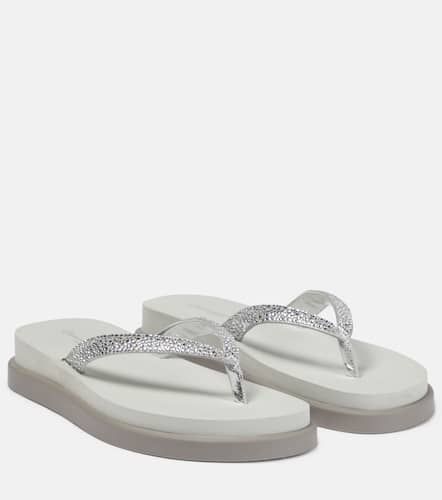 Embellished leather platform thong sandals - Gianvito Rossi - Modalova