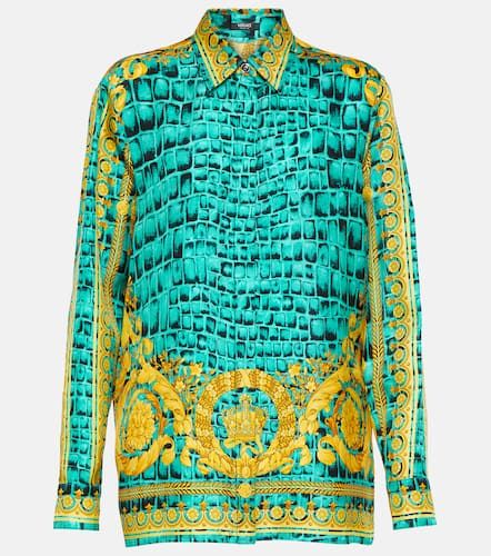 Versace Camisa Baroccodile de seda - Versace - Modalova