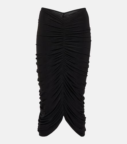 Shirred high-rise midi skirt - Norma Kamali - Modalova