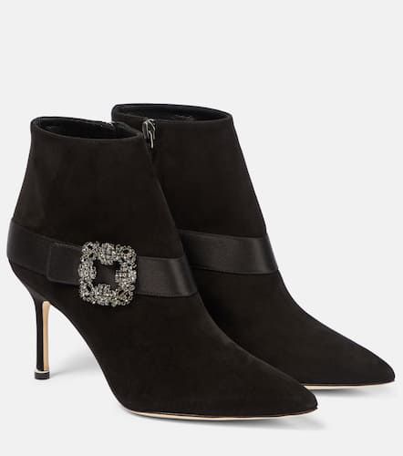 Plinianu embellished suede ankle boots - Manolo Blahnik - Modalova