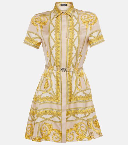 Barocco silk twill shirt dress - Versace - Modalova