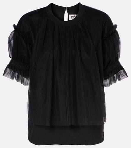 Ruffled cotton top - Noir Kei Ninomiya - Modalova