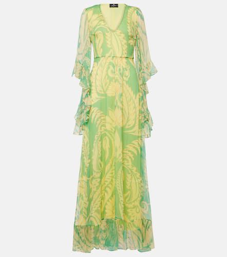 Printed ruffled silk maxi dress - Etro - Modalova