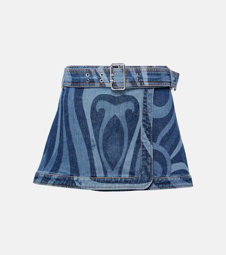 Pucci Marmo denim wrap skirt - Pucci - Modalova