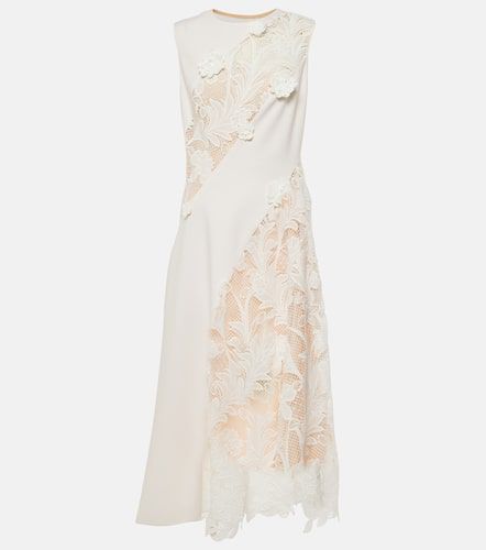 Lace-trimmed wool-blend midi dress - Oscar de la Renta - Modalova