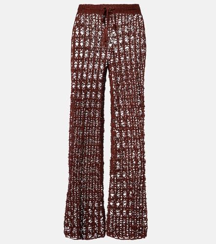 Crochet cotton wide-leg pants - Anna Kosturova - Modalova