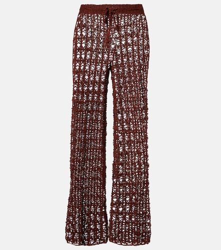 Pantaloni in crochet di cotone a gamba larga - Anna Kosturova - Modalova