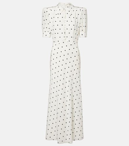 Vestido midi de seda con lunares - Alessandra Rich - Modalova