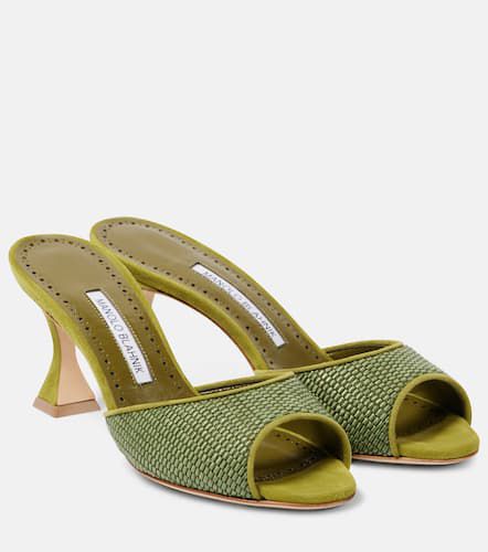 Jadara 70 raffia mules - Manolo Blahnik - Modalova