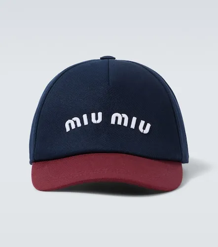Gorra en dril de algodón con logo - Miu Miu - Modalova