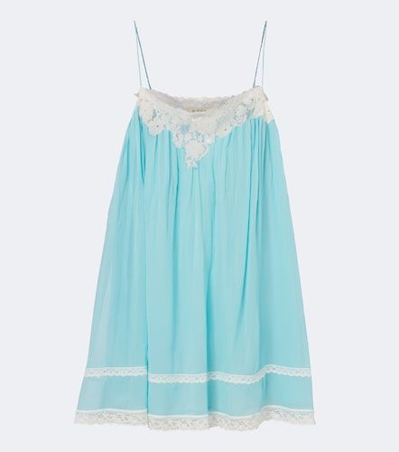 Dôen Vestido corto Clemente de seda con encaje - Doen - Modalova