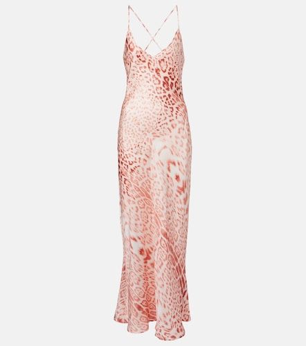 Vestido de satén de seda estampado - Roberto Cavalli - Modalova