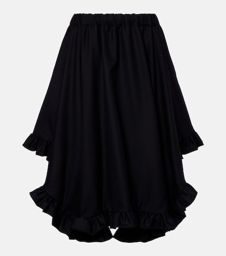 Gonna midi in lana con volant - Noir Kei Ninomiya - Modalova