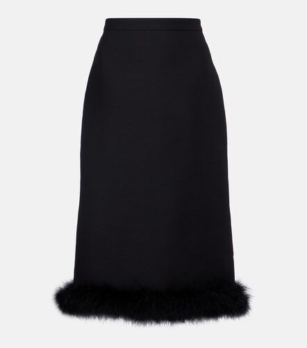 Midirock aus Crepe Couture mit Federn - Valentino Garavani - Modalova