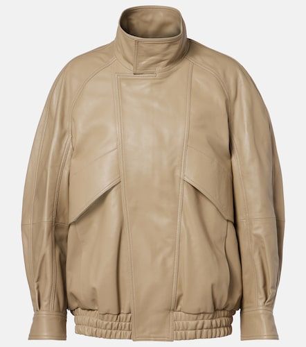 Ariste leather bomber jacket - Nour Hammour - Modalova