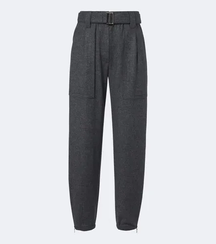 Belted wool and cashmere tapered pants - Brunello Cucinelli - Modalova