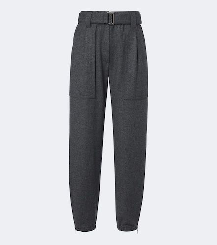 Belted wool and cashmere tapered pants - Brunello Cucinelli - Modalova