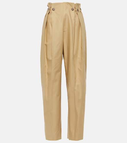 Gathered cotton straight pants - Victoria Beckham - Modalova