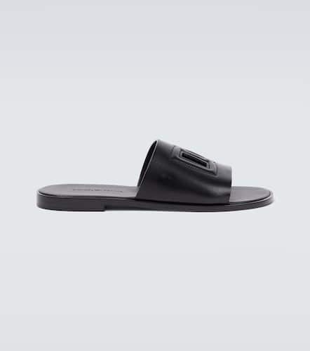 Dolce&Gabbana Logo leather slides - Dolce&Gabbana - Modalova