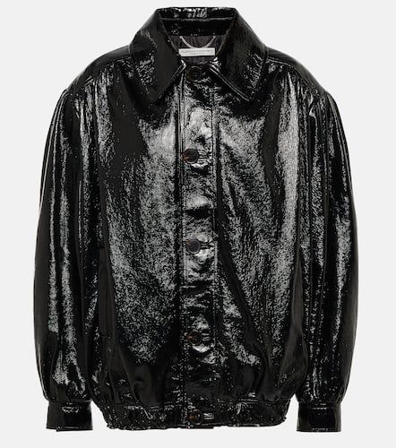 Oversized leather jacket - Alessandra Rich - Modalova