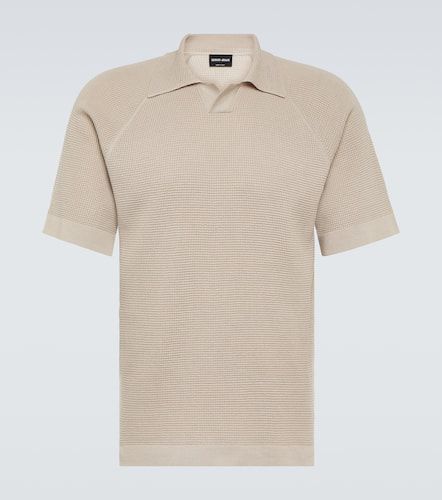 Cotton and cashmere polo shirt - Giorgio Armani - Modalova