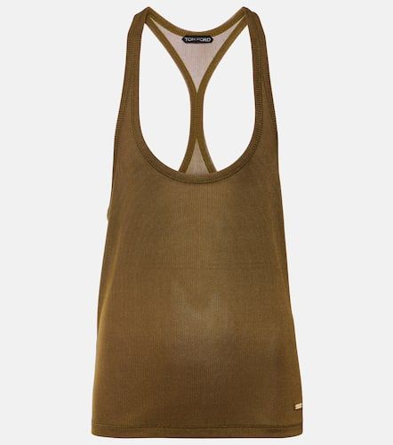 Ribbed-knit crepe jersey tank top - Tom Ford - Modalova