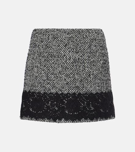 Lace-trimmed tweed miniskirt - Dolce&Gabbana - Modalova