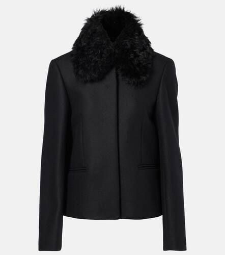 Shearling-trimmed wool-blend jacket - Toteme - Modalova