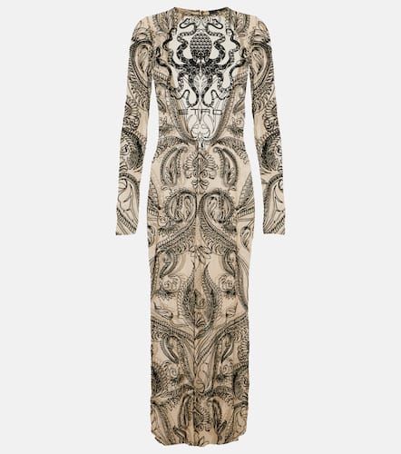 Etro Logo printed tulle midi dress - Etro - Modalova