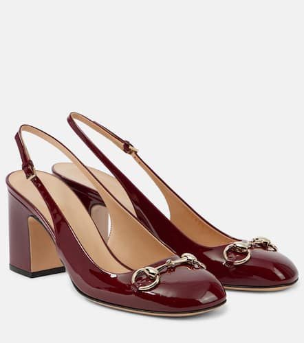 Horsebit patent leather slingback pumps - Gucci - Modalova