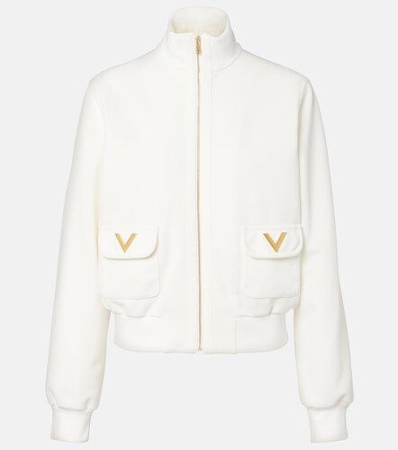 Felpa in jersey con zip e logo - Valentino Garavani - Modalova