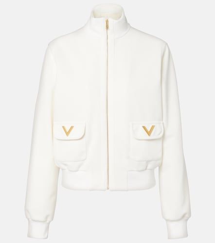 Logo jersey zip-up sweatshirt - Valentino - Modalova