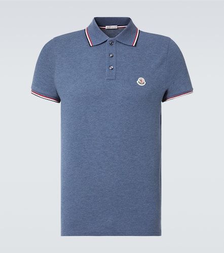 Polo de piqué de algodón con logo - Moncler - Modalova