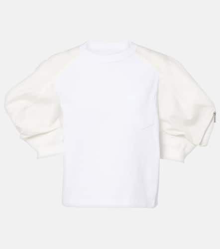 Puff-sleeve cotton-blend T-shirt - Sacai - Modalova