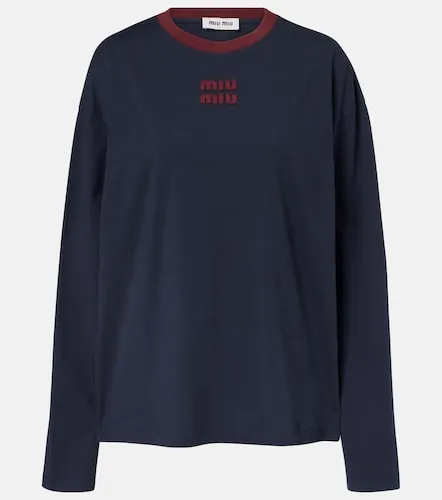 Miu Miu Logo cotton jersey T-shirt - Miu Miu - Modalova