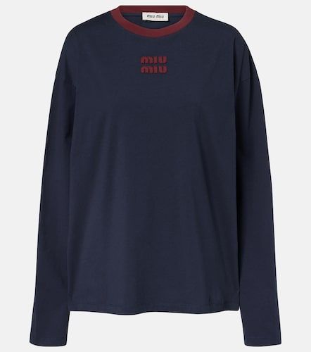 Longsleeve aus Baumwoll-Jersey - Miu Miu - Modalova