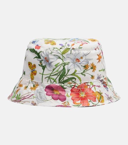 Cappello Flora a secchiello in seta - Gucci - Modalova