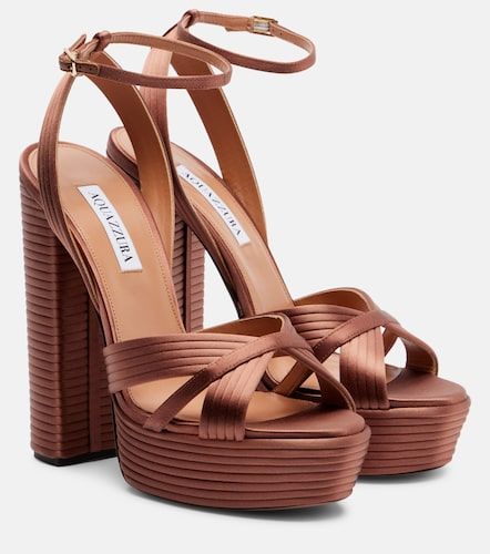 Sundance 140 satin platform sandals - Aquazzura - Modalova