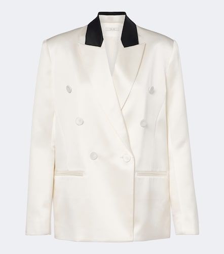 Blazer in raso di seta doppiopetto - The Sei - Modalova