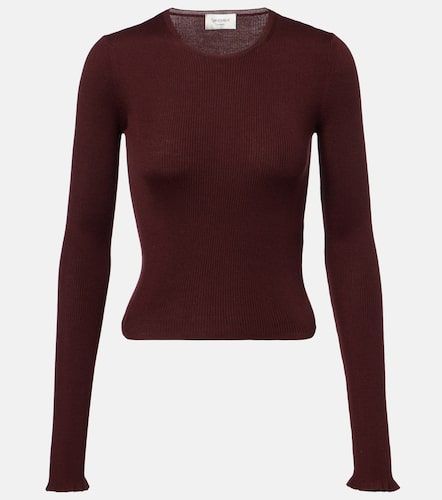 Top in lana, cashmere e seta a coste - Saint Laurent - Modalova