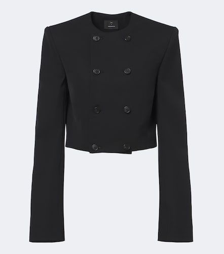 Cropped double-breasted virgin wool blazer - Wardrobe.NYC - Modalova