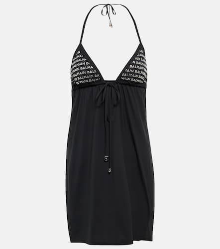 Embellished halterneck minidress - Balmain - Modalova